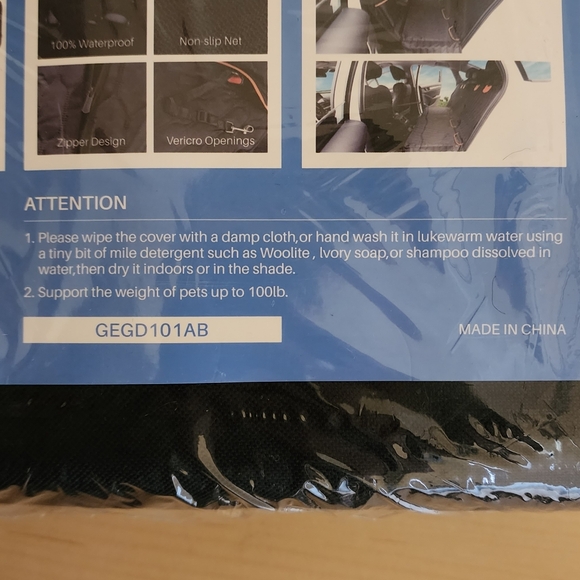 Dog Luxury Car SUV Seat Cover Water Proof Pet Car Seat Anchors GEGD101AB - Picture 8 of 10